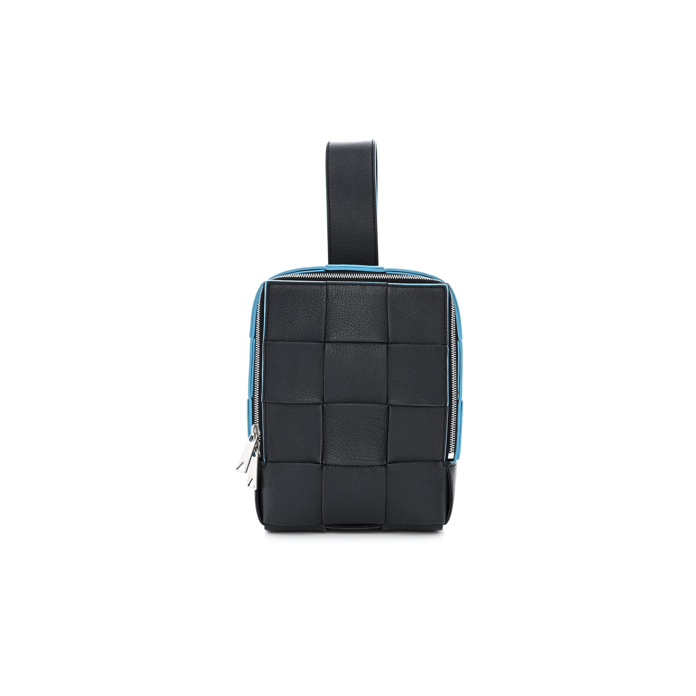 bo*te*ga Ve*ne*ta grained calfskin intreccio mini cassette sling bag deep blue pool (20*15*5cm)